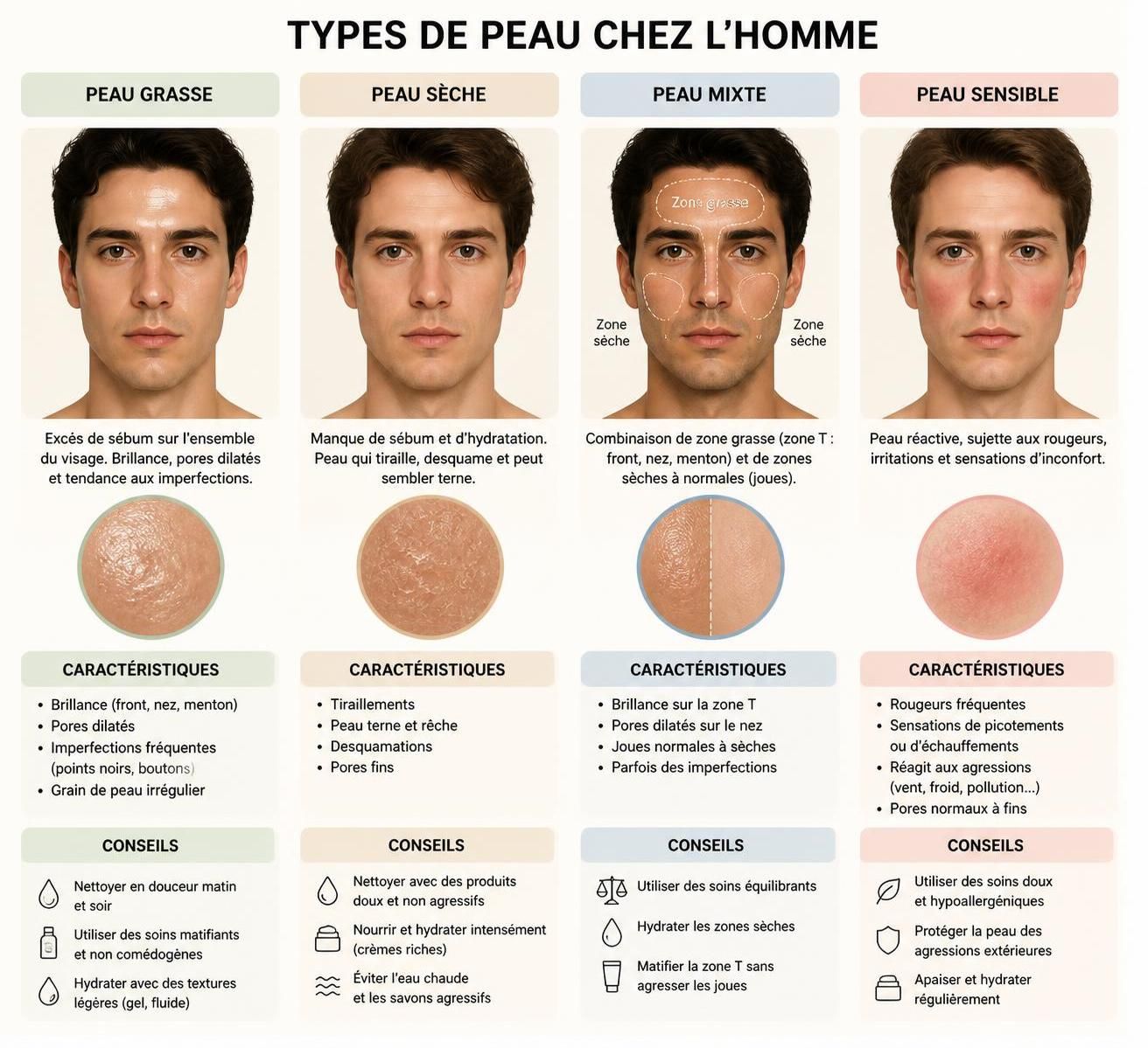 découvrez comment choisir le soin visage idéal pour homme en fonction de votre type de peau et de vos besoins spécifiques. conseils d'experts pour un traitement efficace dans un institut spécialisé.